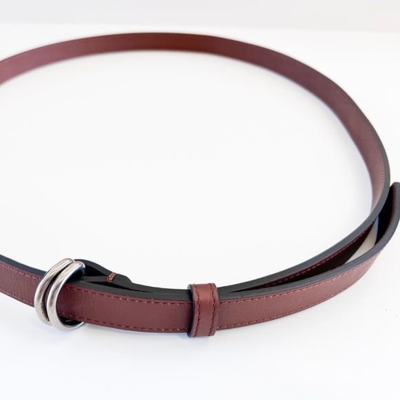 Burberry Double D Ring Brown Wraparound Leather Belt